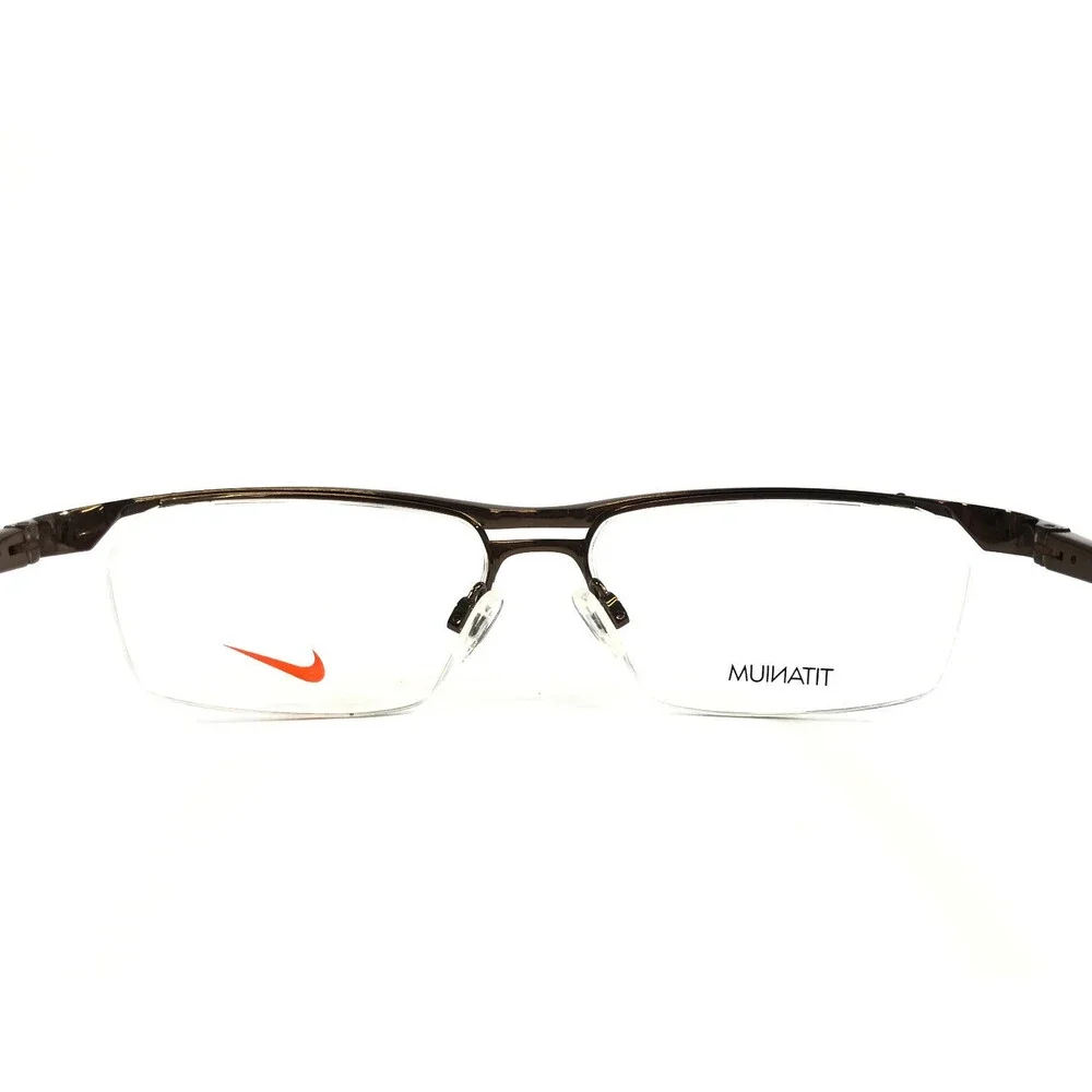 Nike Eyeglasses Frames 6044/1 205 Dark Cinder Rectangle Titanium 53-15-140